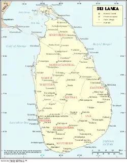 Rail map of Sri Lanka