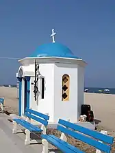 St. Dimitrius Chapel on the beach of Olympiaki Akti, Greece