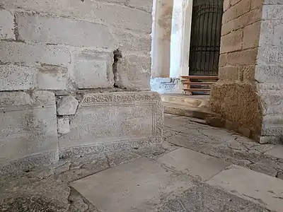 Roman temple ruins used in the foundation