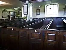 The church pews