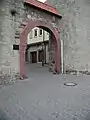 Main gate with flood gauge, Karlstadt