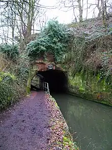 West portal of the 23-yard (21 m) Dunsley Tunnel, between Stourton and Kinver.