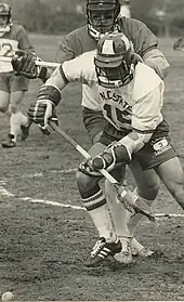 Stan Cockerton fights for a groundball.