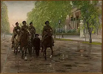 Stanisław Masłowski Wiosna roku 1905 (Spring of year 1905). Cossack patrol escorting teenage insurrectionists.