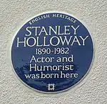 blue plaque commemorating Holloway