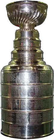 The Stanley Cup, being displayed at the Hockey Hall of Fame