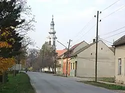 The main street and the Orthodox church.