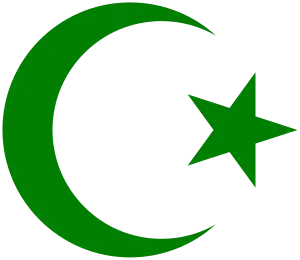 Islamic crescent and star