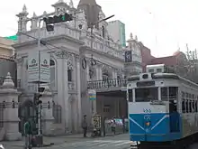 Kolkata Tram route no. 5 passing by Star Theatre, Hatibagan