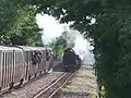 Trains passing on the Dymchurch side of the station