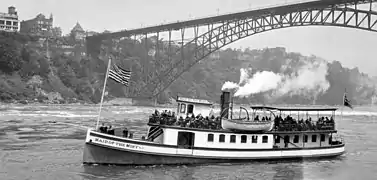 Maid of the Mist beneath Honeymoon Bridge, circa 1920