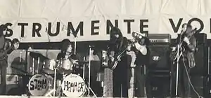 Steamhammer in concert, Hamburg, Germany, Easter 1970. Steve Davy is on the far left.