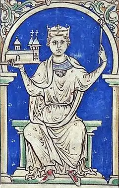 A 13-century manuscript depiction of King Stephen