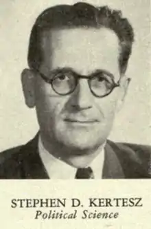 Photo of Stephen D Kertesz from the 1952 University of Notre Dame Yearbook