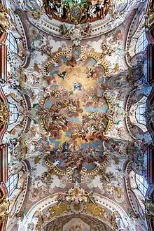 Ceiling frescoes at the Wilhering Abbey