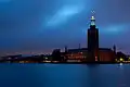 Stockholm City Hall at dusk