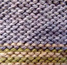 Back of stockinette stitch, also same appearance as reverse stockinette stitch