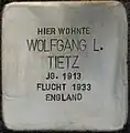 Stolperstein für Wolfgang L. Tietz