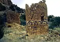 Stone towers are numerous in the monument