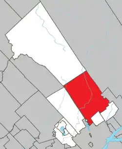 Location within La Jacques-Cartier RCM