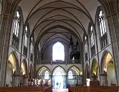 Interior, looking west