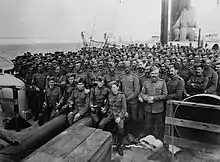 Strathcona's Horse en route to South Africa aboard the S.S. Monterey in 1899.