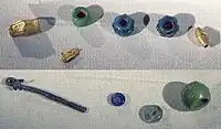 Beads found in graves 10 and 70