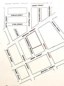 a sketch of the road layout