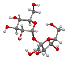 Ball-and-stick model of sucrose