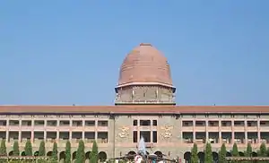 The front view of the Sudan Block of the National Defence Academy.