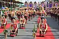 Sueng Bang Fai with traditional Isan dressing and local long drum show, Suwnnaphume, Roi Et