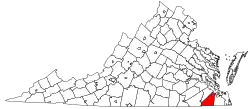 Location in the Commonwealth of Virginia.