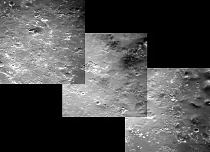 Oblique view of most of the facula, looking southwest.  The distance from upper left to lower right is about 57 km.