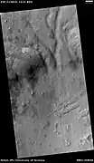 Channels in Argyre quadrangle as seen by HiRISE, under the HiWish program.  This is the image of the surface from a single HiRISE image.  The scale bar at the top is 500 meters long.