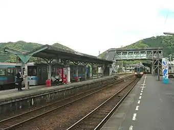 View of the station platforms in 2010 looking in the direction of Kubokawa