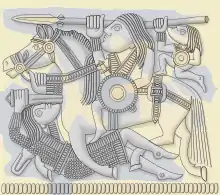 Drawing of design 2 on the Sutton Hoo helmet