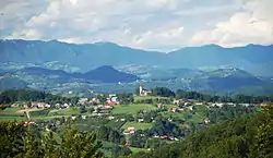 Typical Lower Carniolan landscape in Sveti Vrh