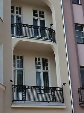 Wrought iron balconies