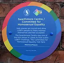 Plaque 10 on the Swarthmore Centre, Woodhouse Square