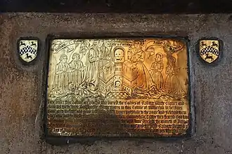 Memorial brass of the Swift family, 16th century, All Saints Church, Rotherham, later owners of Broom Hall, Sheffield