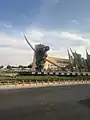 Bronze monument depicting the Sword of King Abdulaziz and the names of his companions, 2023