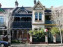 Edna, Favo, & Gaza; Glebe (c. 1899–1900), eclectic, red-brick terrace row.