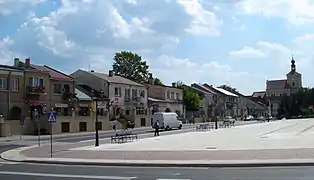 Kościuszko square in Szczebrzeszyn, Poland.