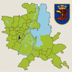 Location of Śródmieście-Zachód within Szczecin