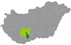 Szekszárd District within Hungary and Tolna County.