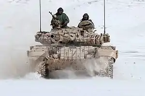 An upgraded T-72 
by India featuring added ERA blocks,new generation sights and more