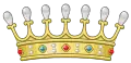 Coronet of barons on helm and shield and within shield.