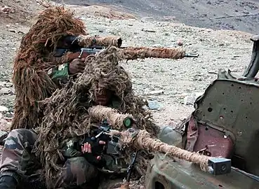 Snipers of the 2nd Foreign Infantry Regiment (2èmeREI) using a PGM Hécate and a FR-F2 during War in Afghanistan (2005)