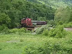 Tioga Central coming over Lawrenceville Bridge