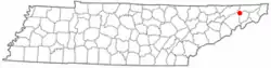 Location of Fall Branch, Tennessee